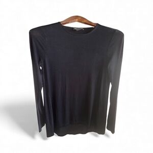 Saks Fifth Avenue Women’s Size XS Plain Black Long Sleeve Tee Solid T-Shirt Top